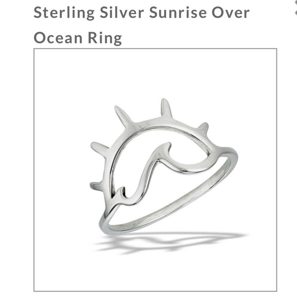 Sterling Silver Sunshine Over the Ocean  wave ring